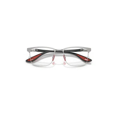 Ray Ban Rb6621m Optics Scuderia Ferrari Collection Eyeglasses Grey Frame Clear Lenses Polarized 54-19 In Gray