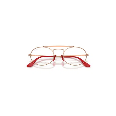 Ray Ban Rb3775vm Optics Scuderia Ferrari Collection Eyeglasses Matte Rose Gold Frame Clear Lenses Polarized 