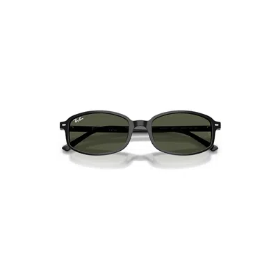 Ray Ban Sam Sunglasses Black Frame Green Lenses 54-19 In Black