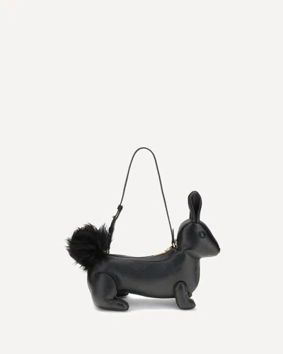 Thom Browne Squirrel-motif Zipped Shoulder Bag In Black