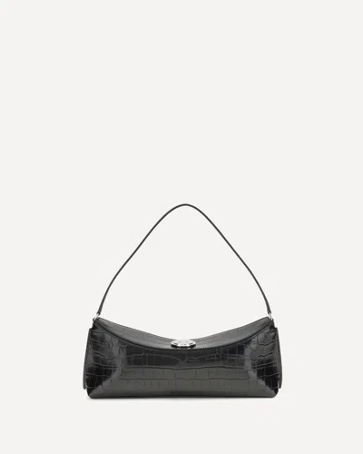 Jacquemus Le Calisson Crocodile-effect Leather Shoulder Bag In Black