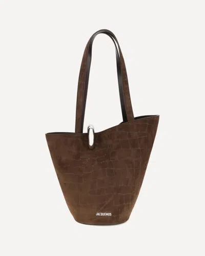 Jacquemus Medium Bucket Bag Featuring Asymmetrical Design In Brown
