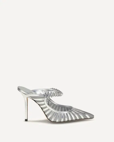 Jimmy Choo 100mm Bing Crystal-embellished Mules In Silver