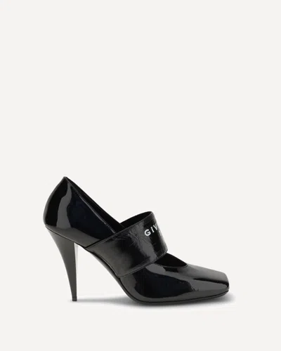 Givenchy Tape Sliced Square Pumps In Patent Leather In Black