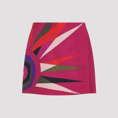 Pucci High Waist Mini Skirt With Graphic Print In Multi