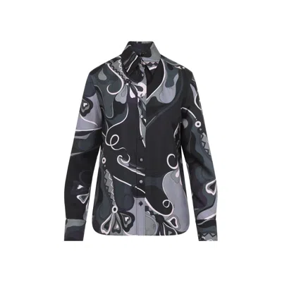 Pucci Orchid Print Shirt In Multi