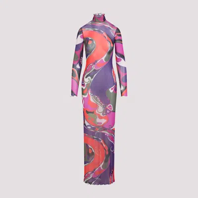 Pucci Orchid Print Dress In Multi