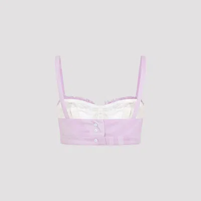 Pucci Brasier Cropped Tops With Lace-inserts In Pink