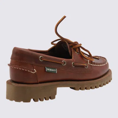 Sebago Ranger Waxy Leather Moccasins In Brown