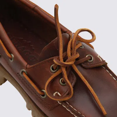 Sebago Ranger Waxy Leather Moccasins In Brown