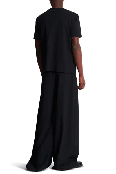 Balmain T-shirt With A Logo And Velvet Finish In Transparent
