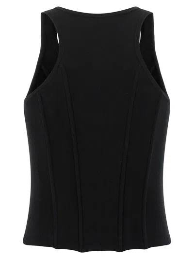 Elisabetta Franchi Structured Wool Blend Bustier Top In Black