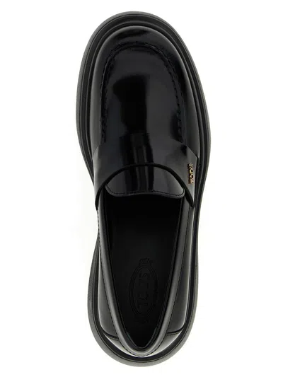 Tod's Leather Loafers In Black