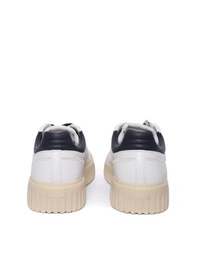 Hogan Lace-up White Sneakers With Logo Patch In White