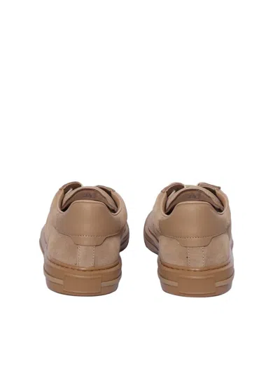 Hogan Suede Round Toe Rubber Sole Sneakers In Multi