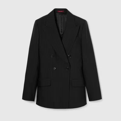 Gucci Wool Silk Gabardine Jacket In Black