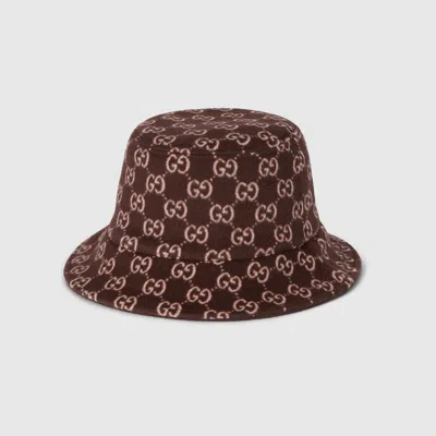 Gucci Gg-monogram Bucket Hat In Burgundy