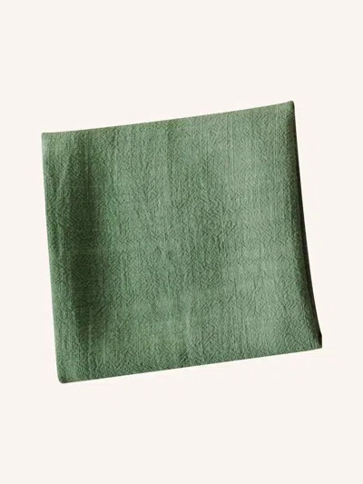 Lintico Cotton Linen Napkins Solid Color Placemats Tea Towels In Green