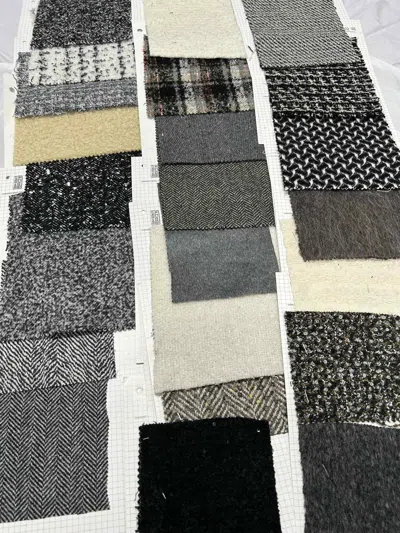 Lintico Wool Fabric Patchwork & Diy Handcraft Kit (10 Pieces) In Gray