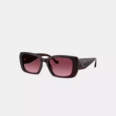 Coach Maxi Sculpted C Oversized Rectangle Sunglasses In Black