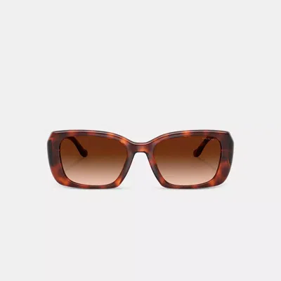 Coach Maxi Sculpted C Oversized Rectangle Sunglasses In Brown