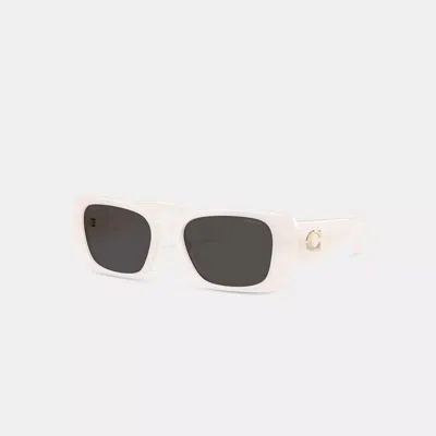 Coach Maxi Sculpted C Oversized Rectangle Sunglasses In White