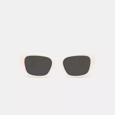 Coach Maxi Sculpted C Oversized Rectangle Sunglasses In White