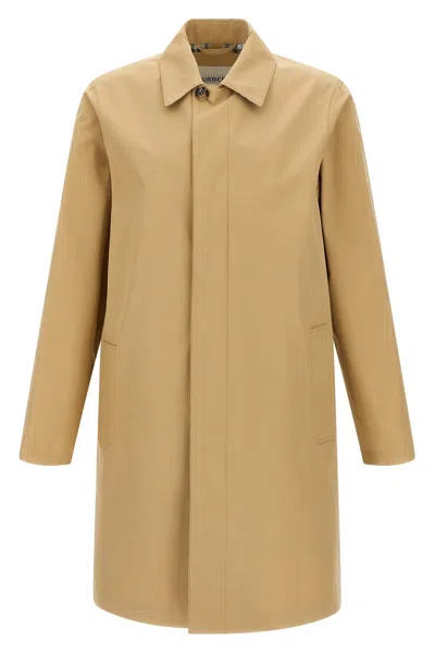 Burberry Camden Heritage Single-breasted Car Coat In Beige O Tan