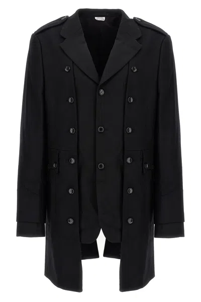 Comme Des Garçons Homme Deux Comme Des Garçons Homme Plus Double Layer Blazer Coat In Black