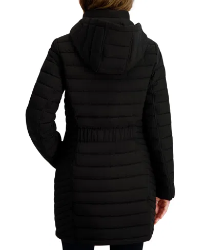 Nautica Women's Hooded Water-resistant Puffer Coat In Black