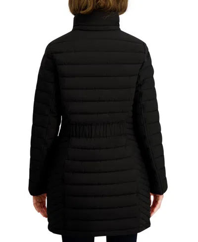 Nautica Women's Hooded Water-resistant Puffer Coat In Black