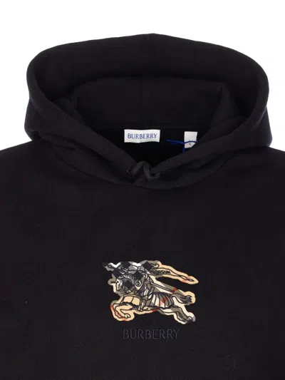 Burberry Simon Hoodie With Front Pocket And Hood In Black