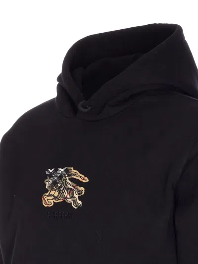 Burberry Simon Hoodie With Front Pocket And Hood In Black