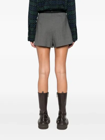 Maje Box-pleated Skirt In Gray