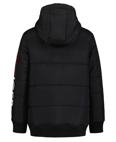 Tommy Hilfiger Big Boys Hilfiger Logo Zip Front Bomber Jacket In Black