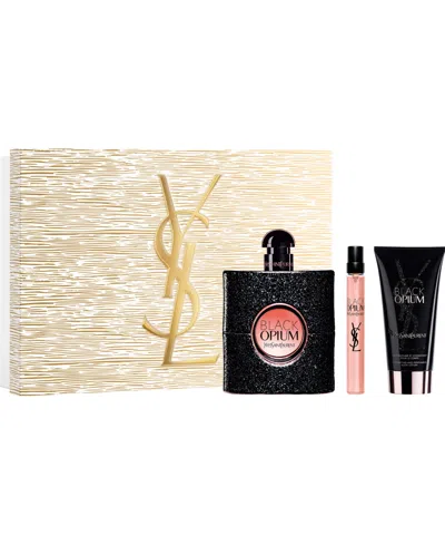 Saint Laurent 3-pc. Black Opium Eau De Parfum With Body Lotion Gift Set In Transparent