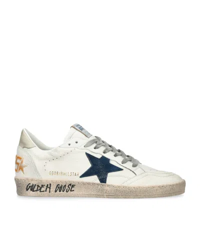 Golden Goose Ballstar Nappa Upper Toe And Spur Suede Star Leather Heel Sneakers Beige In White
