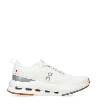 On Be Kids' Cloudnova Youth Woven Trainers Eur 37.5 /4.5 Uk In White