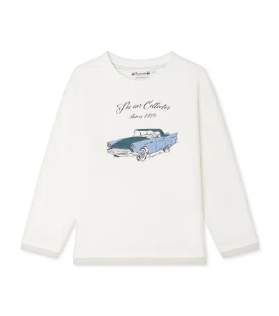 Bonpoint Car-print Long-sleeve T-shirt In White