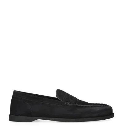 John Lobb Suede Pace Loafers In Multi
