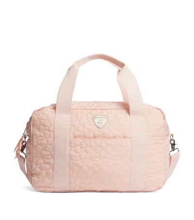 Bonpoint Quilted Logo-patch Shoulder Bag In Pink