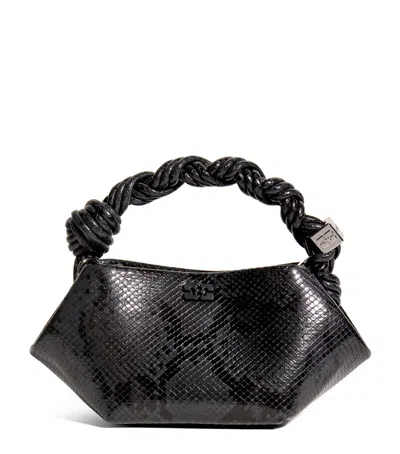Ganni Mini Tote Bag With Twisted Handles In Black