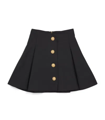 Balmain Buttoned Pleated Skirt In Black