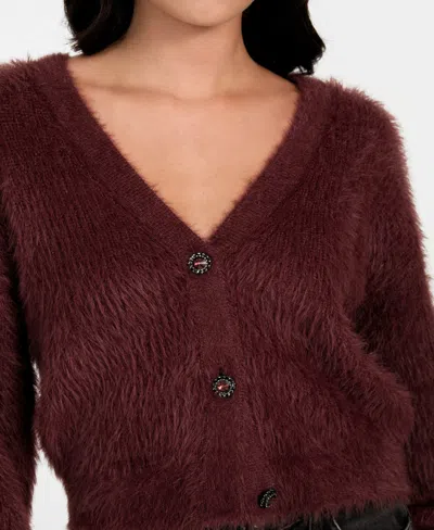Guess Keyla Fuzzy Cardigan In Brown
