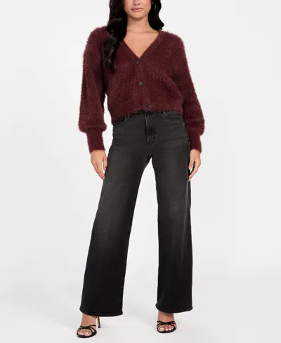 Guess Keyla Fuzzy Cardigan In Brown