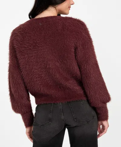 Guess Keyla Fuzzy Cardigan In Brown