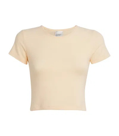 Leset Lauren Cropped T-shirt In Neutral