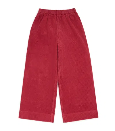 Il Gufo Corduroy Wide-leg Trousers In Red