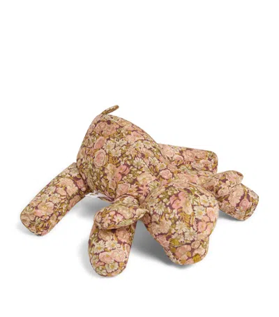 Bonpoint Cotton Floral Dog Soft Toy In Pink