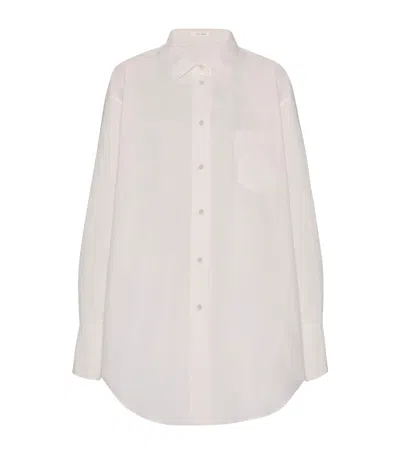The Row Gavina Cotton Poplin Button-down Shirt In White